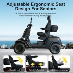 Heavy Duty 4-Wheel Mobility Scooter for Senior&Adult 1000W 15MPH 500LBS Capacity