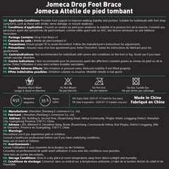 JOMECA Drop Foot Brace with Arch Support Adjustable AFO Large, Black