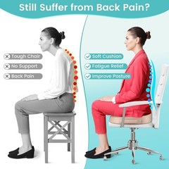 Large Ergonomic Gel Cushion for Office, Gaming, and Car – Pain Relief Khaki