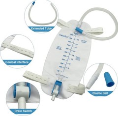 1000 mL Leg Urinary Drainage Bag with Adjustable Bands for Comfort and Safety