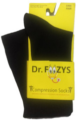 1 Pair Black Foozys Unisex Compression Knee Socks Fit Women 5-12 & Men 5-13