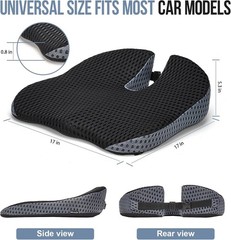 Car Seat Cushion, Memory Foam Car Wedge Seat Cushion for Driving, Height Booster