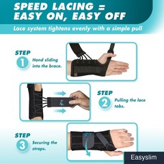Wrist Brace Compression Support Left Hand XX-Small Adjustable Lacing