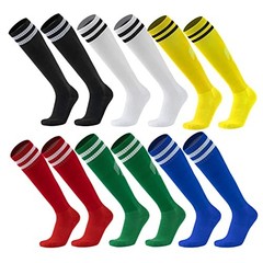 6 Pairs Soccer Socks Color Stretchy Compression One Size 6pairs-multicolor