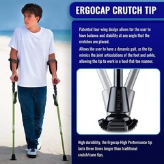 Ergobaum 7G Ergonomic Crutches, Adjustable From 5′ to 6’6“ (1 Pair)