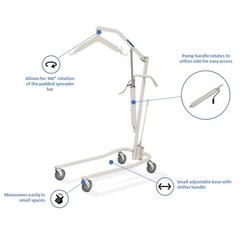 Invacare Hydraulic Patient Lift, Lightweight Transfer Chair w/450 lb Capacity
