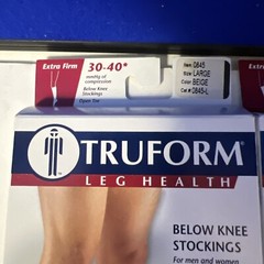 3 Pairs Truform Leg Extra Firm Compression Stocking Large Beige 0845 Below Knee