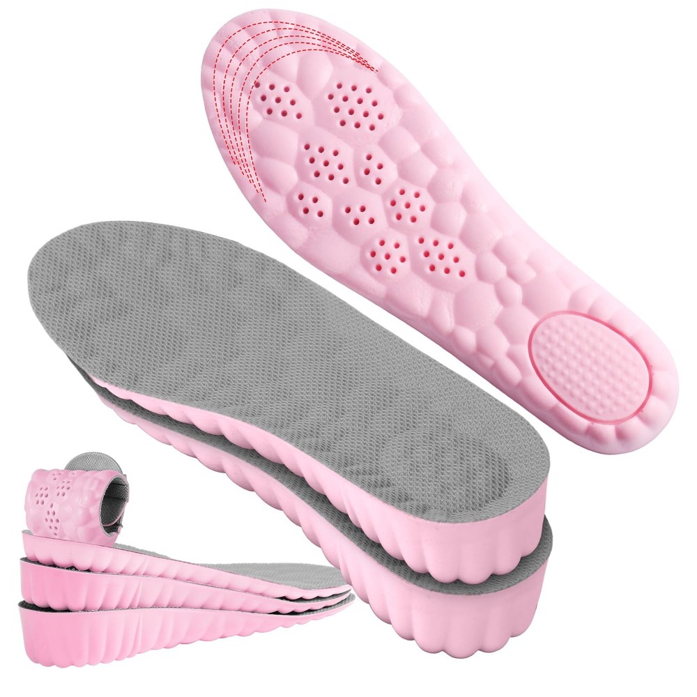 Height Increase Insoles for Women – 4D Cloud-Like 1.4IN / US W 6.5-9, Pink
