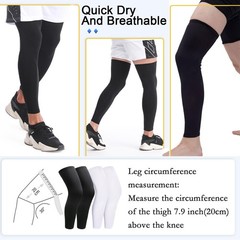 2 Pairs Leg Sleeves,Full Leg Compression Sleevefor Men Women,Long Knee Sleeve(M)