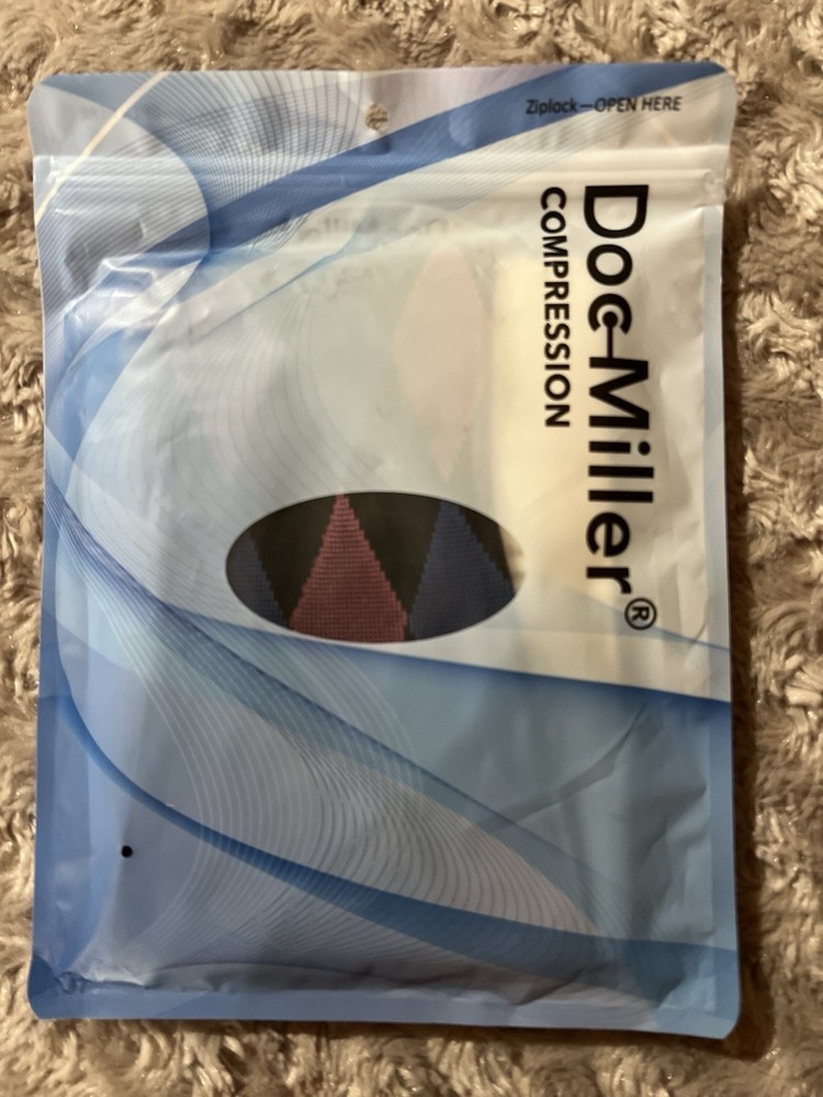 Doc Miller Open Toe Socks Compression Sleeve 30-40mmHg Varicose Veins MEDIUM