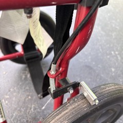 Medline Excel Lightweight Transport Wheelchair Red Folding w/ Hand Brakes &