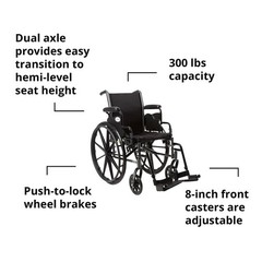 McKesson Lightweight Wheelchair Steel 16″-20″W x 16″ to 18″D Swing-Away Footrest