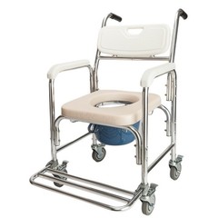 4 in 1 Commode Chair 300lbs Aluminum Shower Wheelchair Bath Seat Medical Elderly