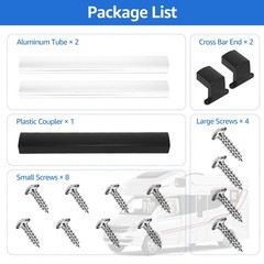 SVNR RV Screen Door Handle Grab Bar, Adjustable from 1 PC, Black and Silver