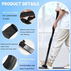 36 Inch Long Leg Lifter, Rigid Leg Lifter Strap with EVA Handgrips &Foot Loop,