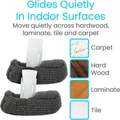 Walker Ski Glide Covers 4 PCS – Accessories for Folding Walkers – Heavy Duty Rem