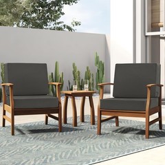 Favoyard Deep Seat Patio Cushion Set 19×19 In + Back 19×16 In, Dark Grey