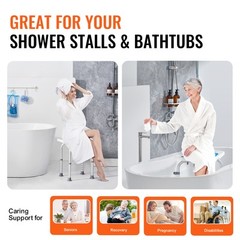 Shower Chair Bath Stool Seat Padded Height Adjustable Bathtub Shower Seat 350lb