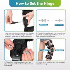 Double hinged ACL postoperative rehabilitation knee brace for Men & Women