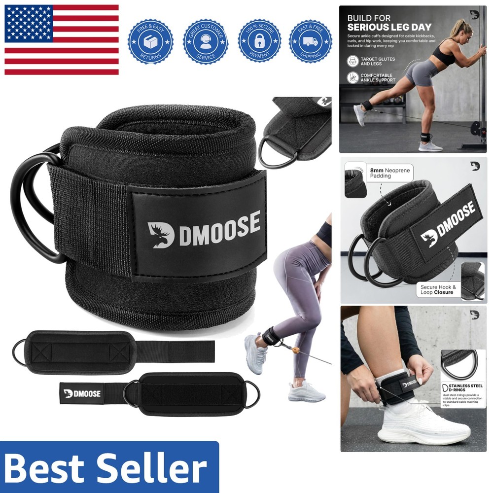 DMoose Ankle Strap for Cable Machine – Padding, Ideal for Glute Workouts