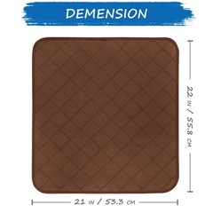 Waterproof Chair Pads for Incontinence Washable, 22″ x 21″ x 21″, Brown