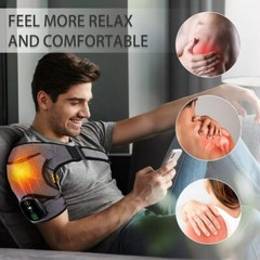 Electric Heated Shoulder Massager With Vibration Massage Brace Joint Pain Relief