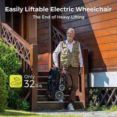 Lightweight 32Lb Foldable Electric Wheelchair Intelligent All Terrain Scooter US