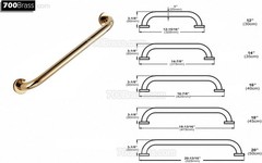 9-Inch Grab Bar for Hotel/Motel/Home Shower Safety, Solid Brass, Polished Gol…