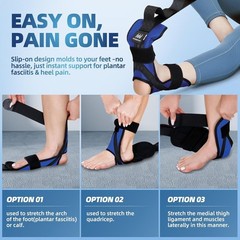Adjustable Foot and Calf Stretcher Strap for Pain Relief & Flexibility – Blue