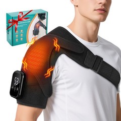 Electric Shoulder Massager Heated Shoulder Brace with Vibration for Pain Relief~