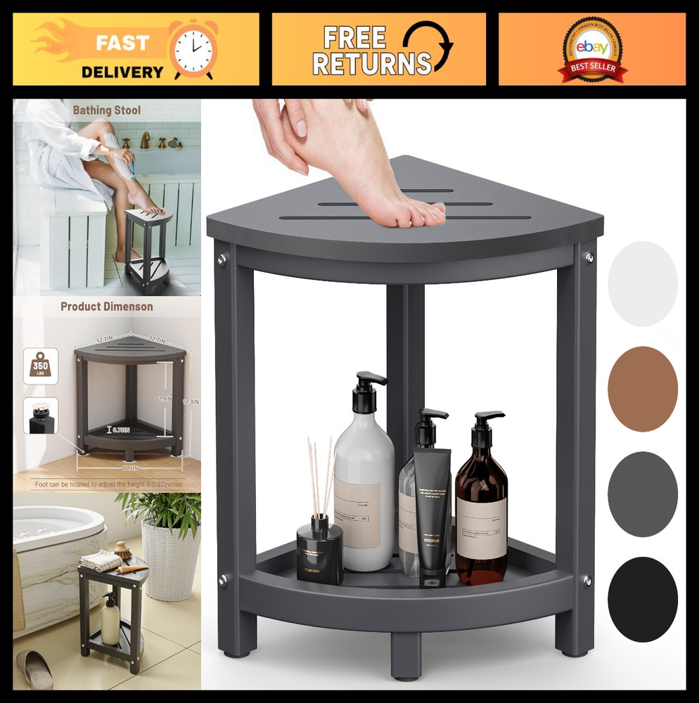 Waterproof Shower Stool & Corner Bench Seat for Shaving Legs, Indoor/Outdoor Use