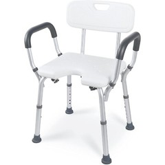 Adjustable Portable Bath Shower Chair with Arms & Backrest – 250 lb Capacity