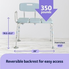 Banco de ducha ajustable y asiento de baño para personas mayores, 350 libra NEW