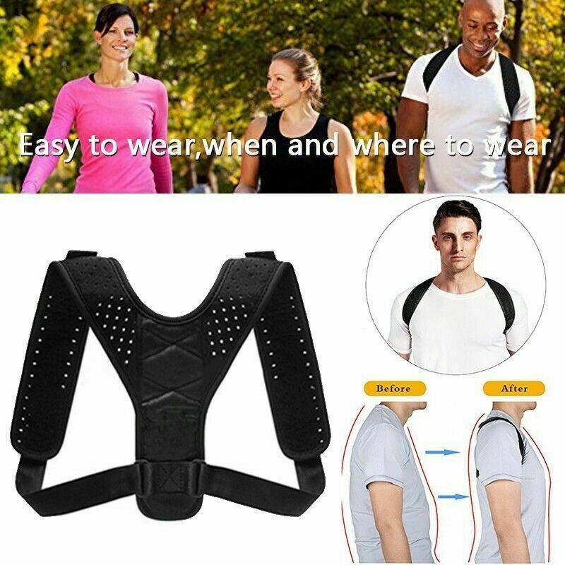 Adjustable Posture Corrector Brace for Men – Universal Fit Upper Back, Shoulder