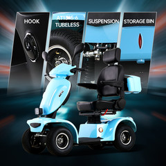1000W 4-Wheel Heavy Duty Mobility Scooter for Seniors 500lbs 48V/20A 33 Miles