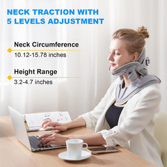 Cervical Neck Traction Device Fast Air Pump Neck Brace, Adjustable Inflatable Ne