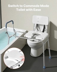 VEVOR Sliding Shower Chair Tub Transfer Bench with Cut-Out Seat Backrest 400 lbs