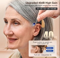 Hearing Aids for Seniors Rechargeable with Noise Cancelling, 5 Levels of Volume