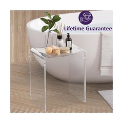 Acrylic Shower Bench for Inside Shower Stool – Non Slip – 300 lbs – 17″ H – I…