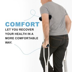SPRING SEAON Plush Memory‑Foam Crutch Underarm Pad & Hand‑Grip Black