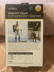 vitalBliss Magnetic Zipper Compression Sleeves Black S/M 1 Pair Breathable