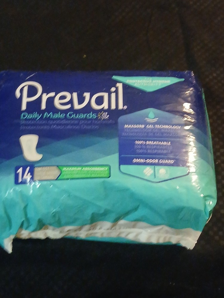 Prevail Daily Male Guards Bladder Control Pad, Incontinence, Disposable, Maximum
