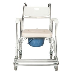 4 in 1 Commode Chair 300lbs Aluminum Shower Wheelchair Bath Seat Medical Elderly