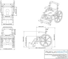 Platinum Health MaxiBathe Bariatric 3in1 Shower Commode Transport Chair 600lb
