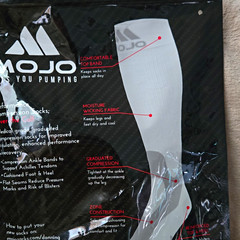 MOJO Black Graduated Compression Socks Moisture Wicking Reinforced Toe/Heel 2XL