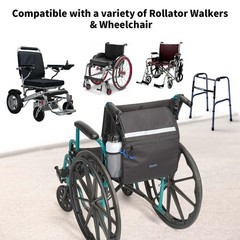 ZHCHG Wheelchair Bags, Backpack with Cup Holder, Large, black