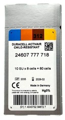 Duracell Activair Hearing Aid Batteries: Size 312 (80 Batteries) Exp 2027
