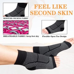 Open Toe Compression Socks Ankle Arch Support Planter Fasciitis Pain Socks USA