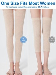 2 Pairs Knee Compression Sleeves for Women, Lightweight Short, Black+Beige