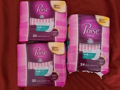 Poise regular Pads 2 packs and long pads x1